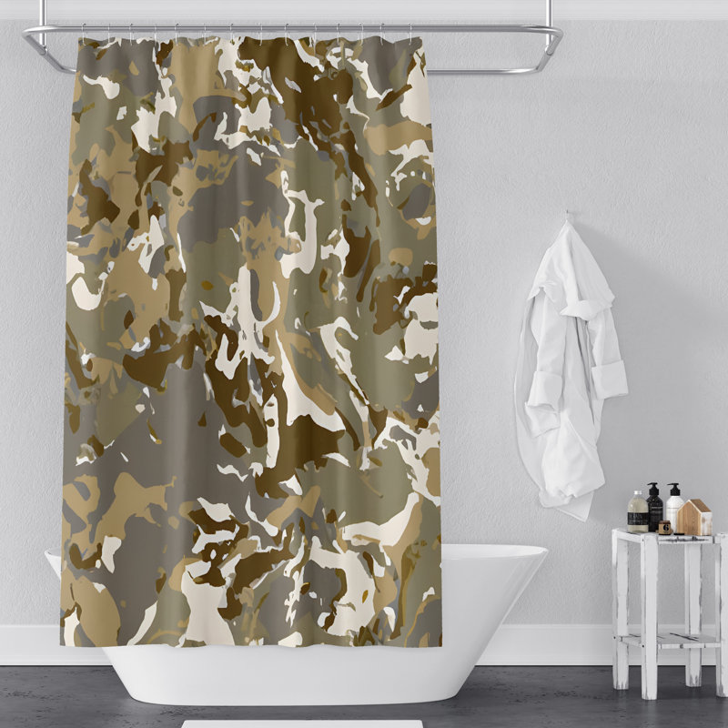 Rideau de douche Deokaran, H 83 po x l 70 po, Olive/Brown