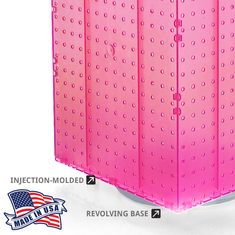 Four-Sided Revolving 14"W x 20"H Pegboard Counter Display w/ 32 4" Hooks