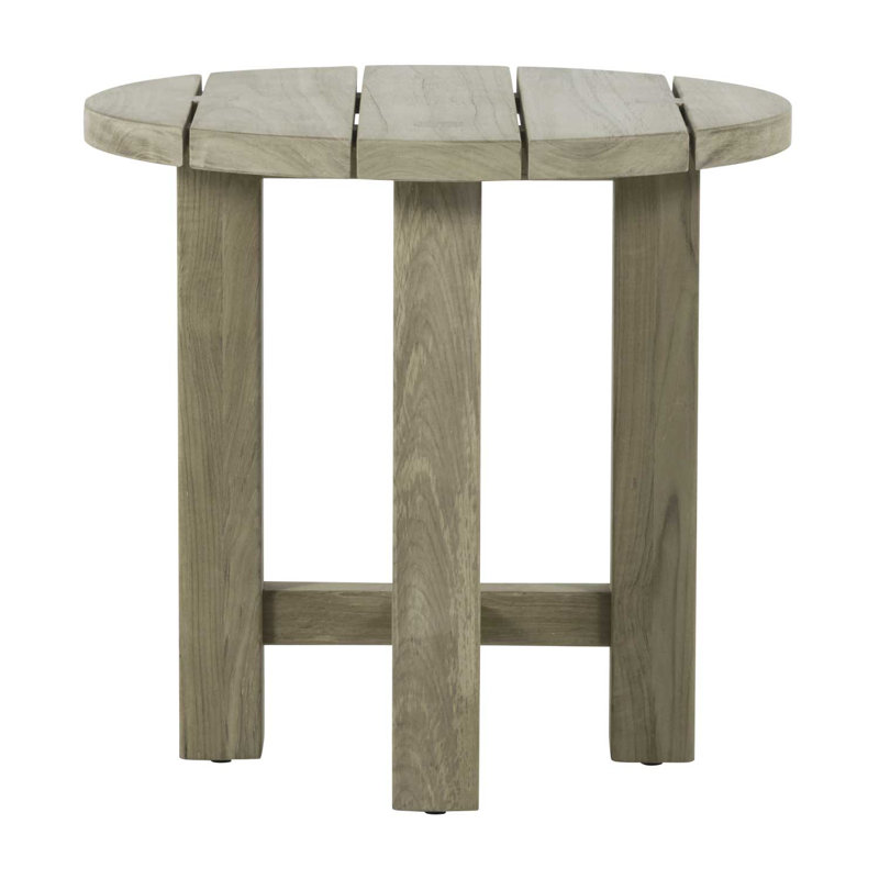 Croquet Teak Outdoor Side Table, Oyster Teak