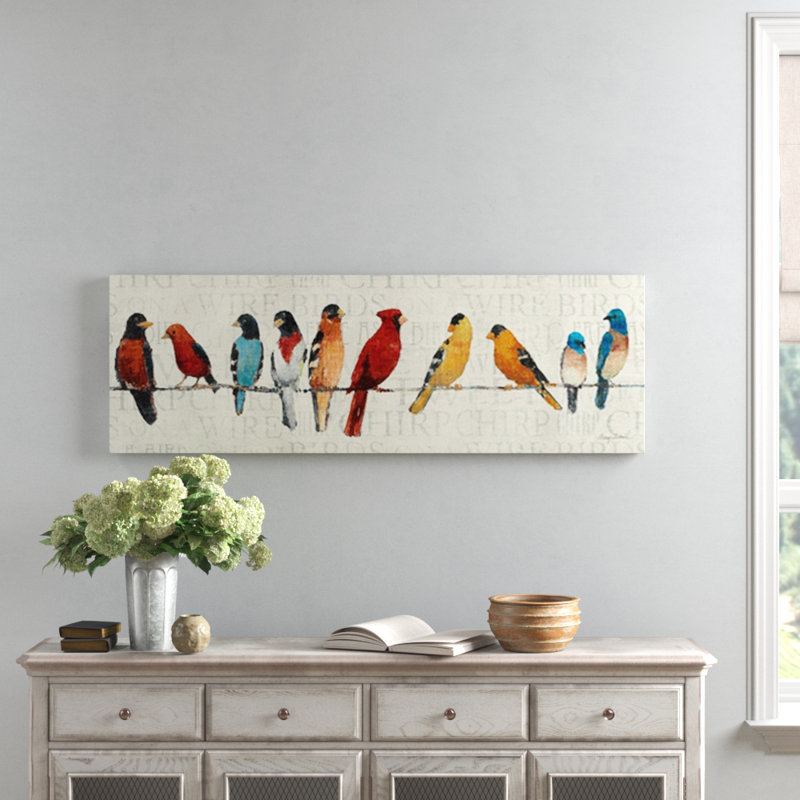 « The Usual Suspects - Birds on a Wire » par Avery Tillmon - Reproduction panoramique sur toile tendue, Toile tendue