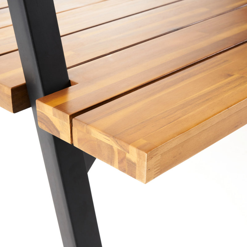Table de salle à manger en bois avec support pour plante - L 88,5 po x P 39,5 po, H 80 po, métal avec couleur 80,0 po, + métal, assemblage requis