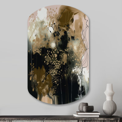 Rohun Black Chaos V - Abstract Irregular Shape Metal Wall Art, Black Asymmetrical Metal Art Print