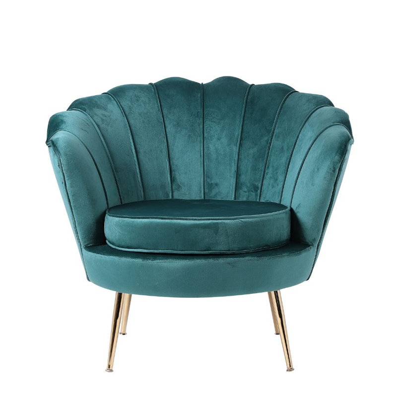 Mardina Velvet Lounge Chair, Green