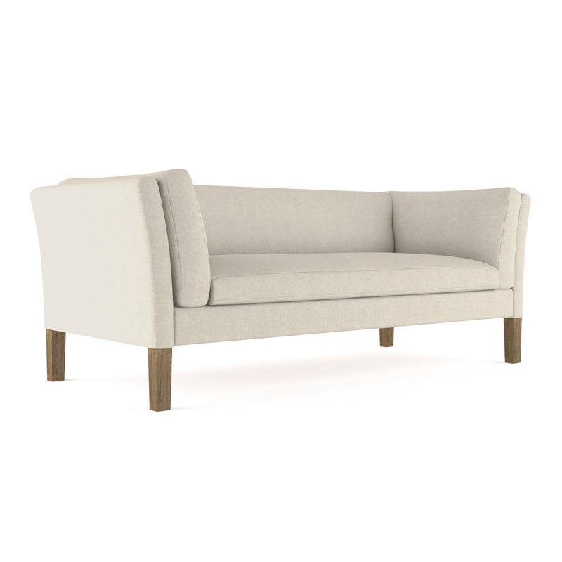 Charlton Flared Shelter-Arm Sofa, 31" H x 72" W x 33" D, Weathered, Box Weave Linen Oyster