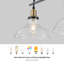 Lustre suspendu industriel 3 lumières avec abat-jour en verre transparent