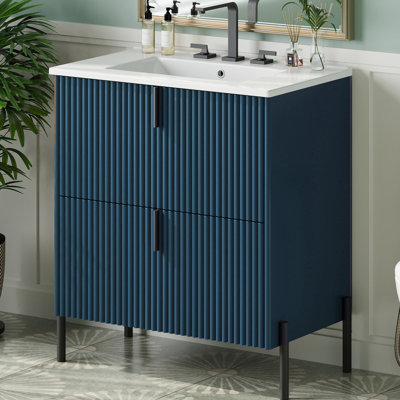 Meuble-lavabo simple 30 po avec comptoir en céramique