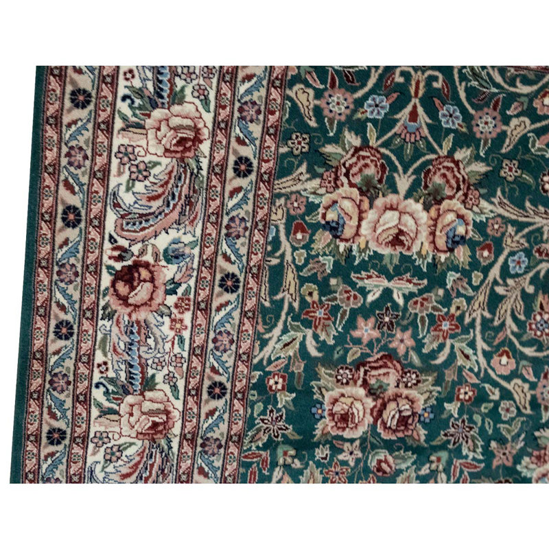 Tapis bleu / rouge / vert noué à la main de haute qualité