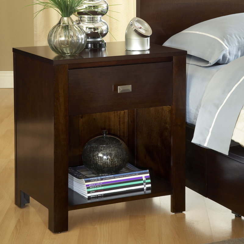 DelaRosa 58.42cm W Solid Wood Bedside Table