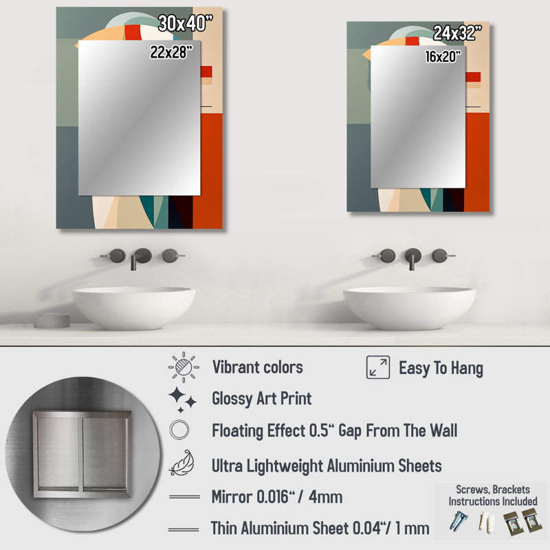 Portrait féminin féminin Art déco IV - grand miroir mural Pop Art, miroir décoratif blanc, art imprimé en métal