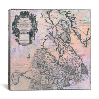 Canada Vintage Map, 1730 # 2 - Reproduction d'art graphique sur toile
