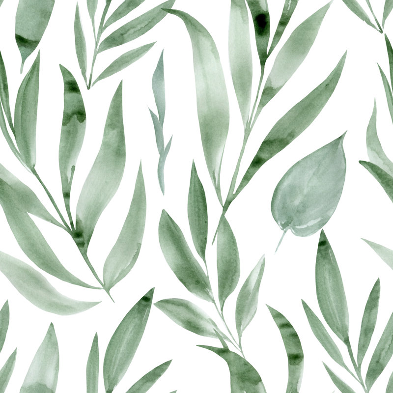 Papier peint amovible Luxury Green Tropical Leaves, L 24 po x L 120 po