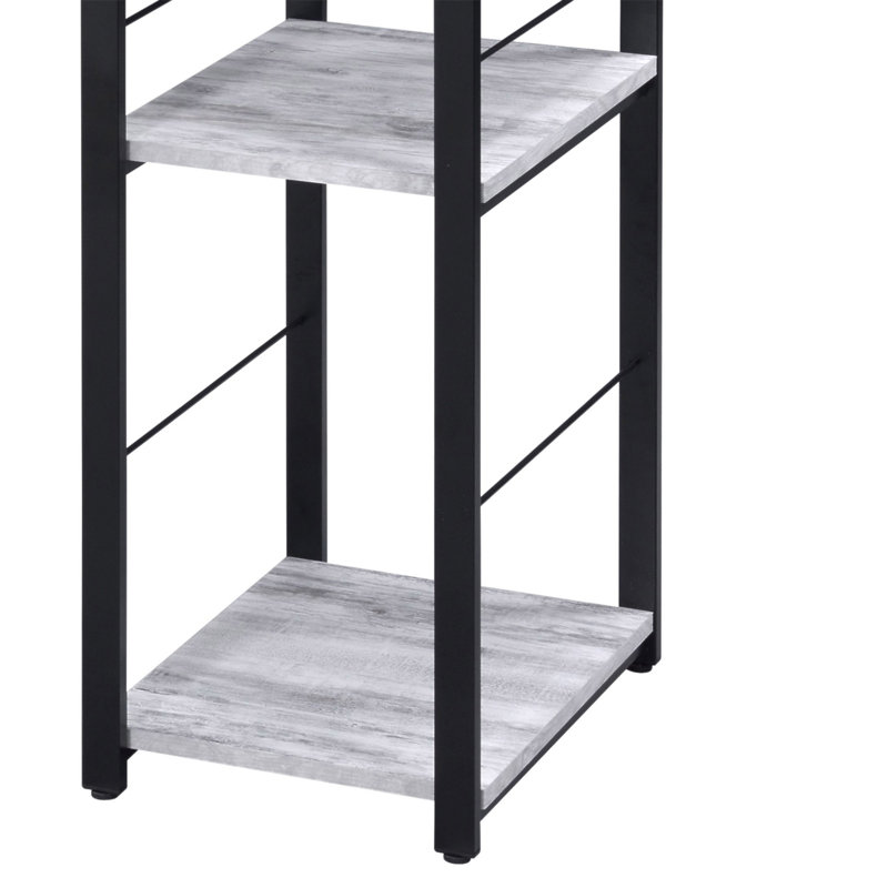 Vadna Antique White & Black Finish Writing Desk, Antique White/Black