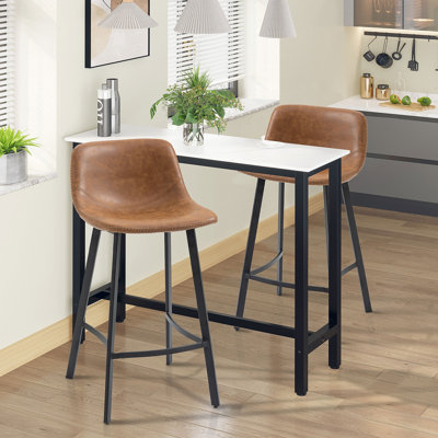 Sidibe Upholstered Counter Stool with Metal Frame