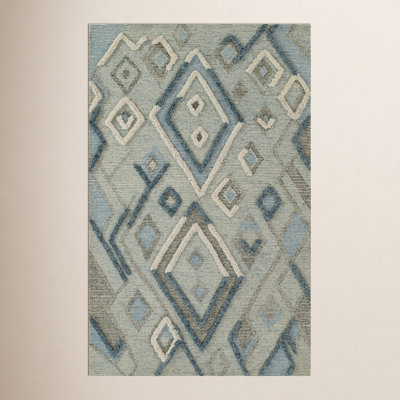 Cheryl Blue Hand-Tufted Wool Moroccan Rug