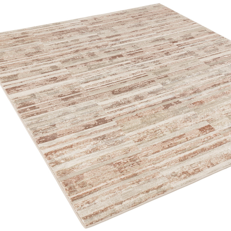 Birl Stripe Pink Area Rug, Rectangle 120 x 160 cm