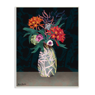 « fleur vase pattern collage design » par karen dreyfus-impression sur image