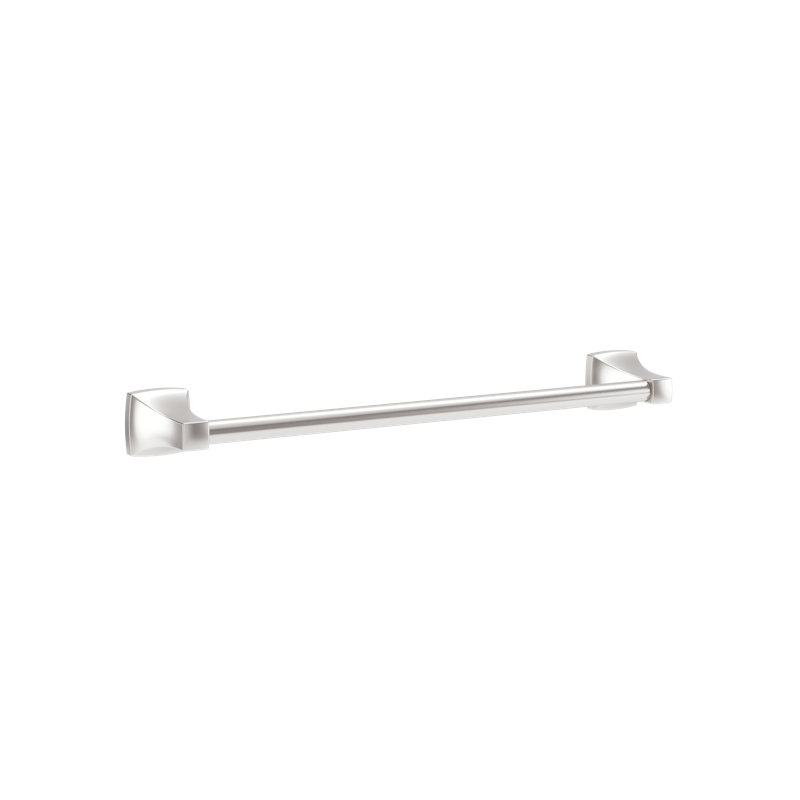 Barre à serviettes murale en chêne avec quincaillerie d'installation, H 2,1 po x l 18 po x P 3,25 po, Nickel satiné