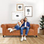 Canapé Chesterfield en cuir Sanmiguel - Design capitonné avec accoudoirs, confort moderne pour le salon-253785109