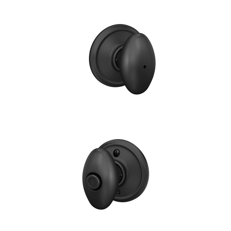 Siena Bed and Bath Lock Knob, Matte Black