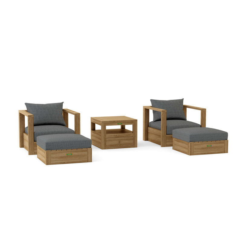 Outdoor 5 - Piece Conversation Set, Gray