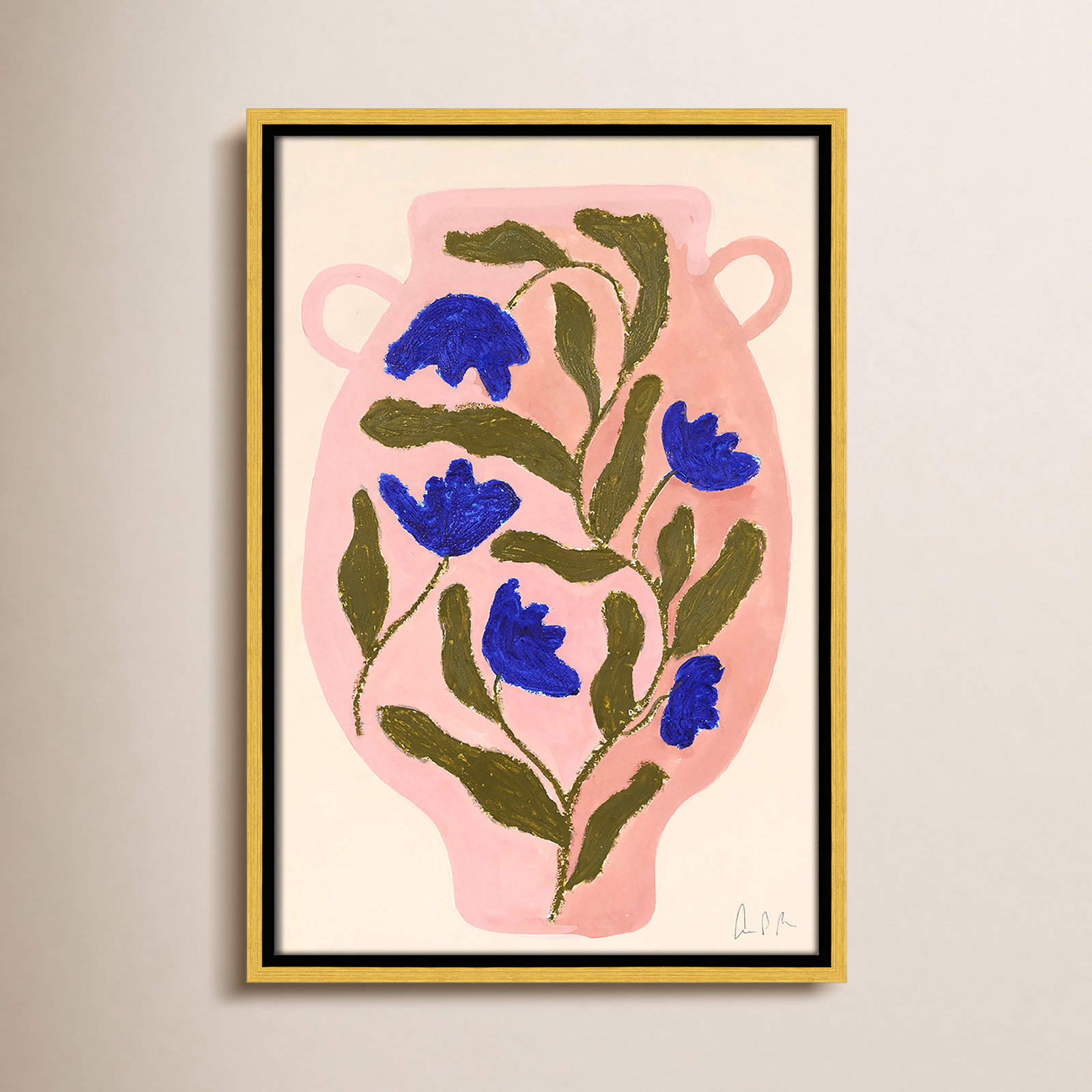 Vase No. 01 Print by Camilla Bergqvist, 19.5" H x 13.5" W, Gold