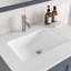 Loon 30 po Meuble-lavabo simple gris foncé avec comptoir en quartz de Carrare et lavabo encastré en porcelaine-830795532