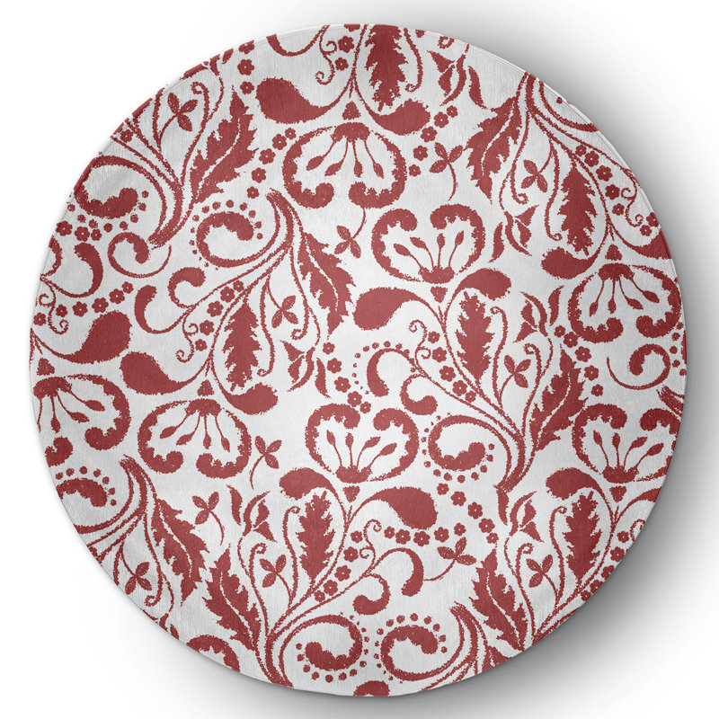 Aty Chenille Floral Indoor Rug, Round 5'