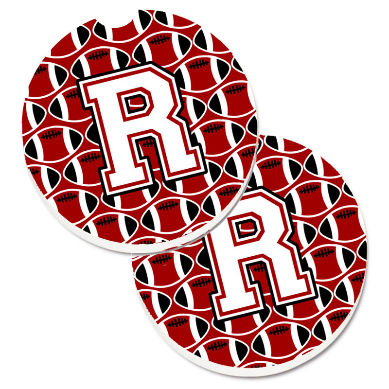 Sous-verre de football, R, Cardinal / blanc