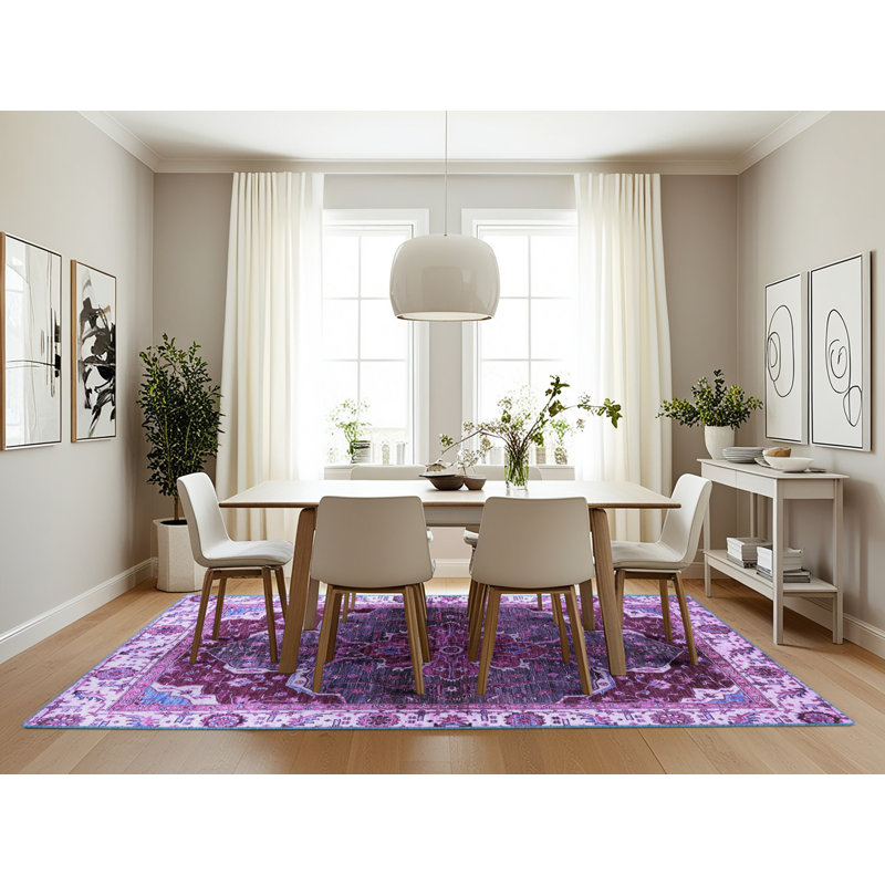 Tapis bleu / mauve, Rectangle 7 pi x 10 pi