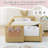 Twin Size Bed Frame, 82.99" Upholstered Daybed Platform Floor Bed W/Storage Pocket Cute Rabbit Ear Shaped Headboard for Bedroom, No Box Spring Needed-445136257