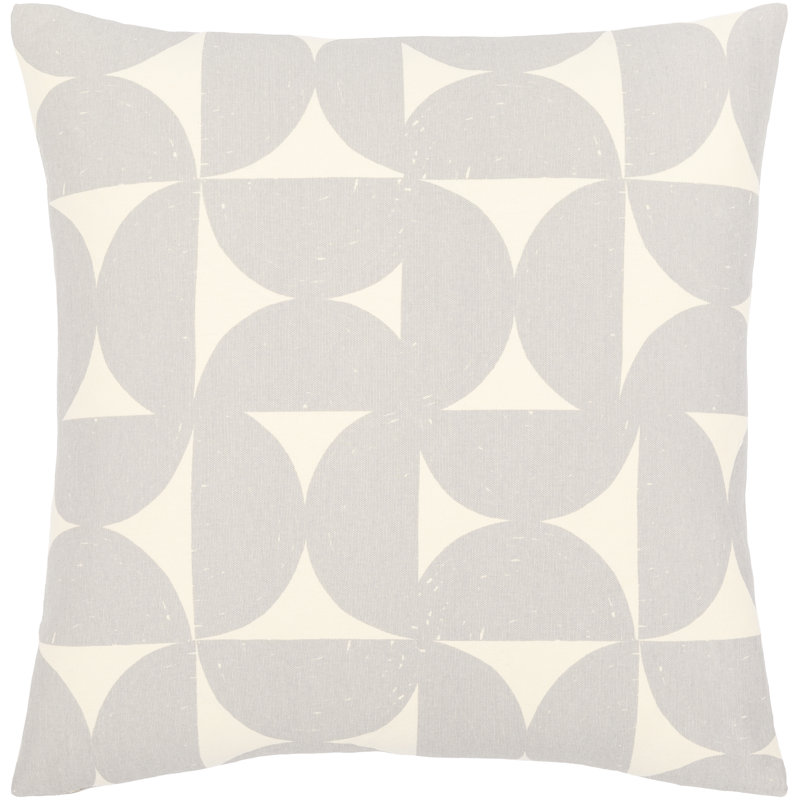 Housse de coussin Saritha Natur, Gris moyen / beige, 20 po x 20 po