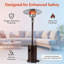 Chauffage de terrasse sur pied au propane Yardgrace 47 000 BTU avec roulettes, acier inoxydable 88 po-133155037
