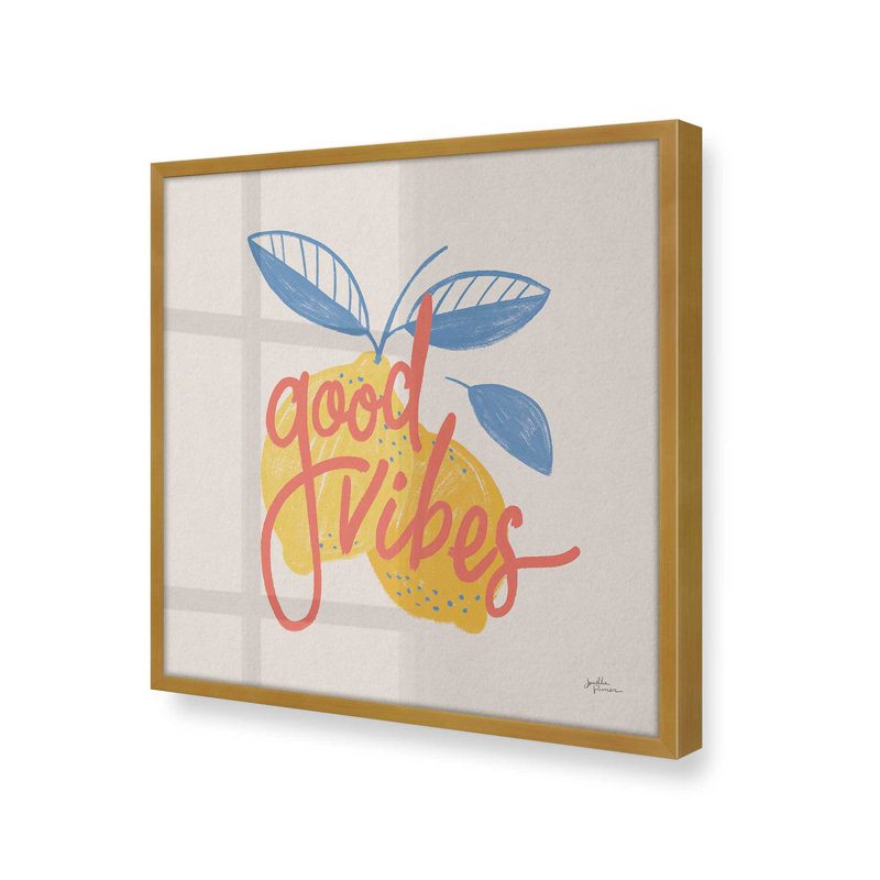 «Good Vibes Lemon», Or poli, H 21,75 po x l 21,75 po