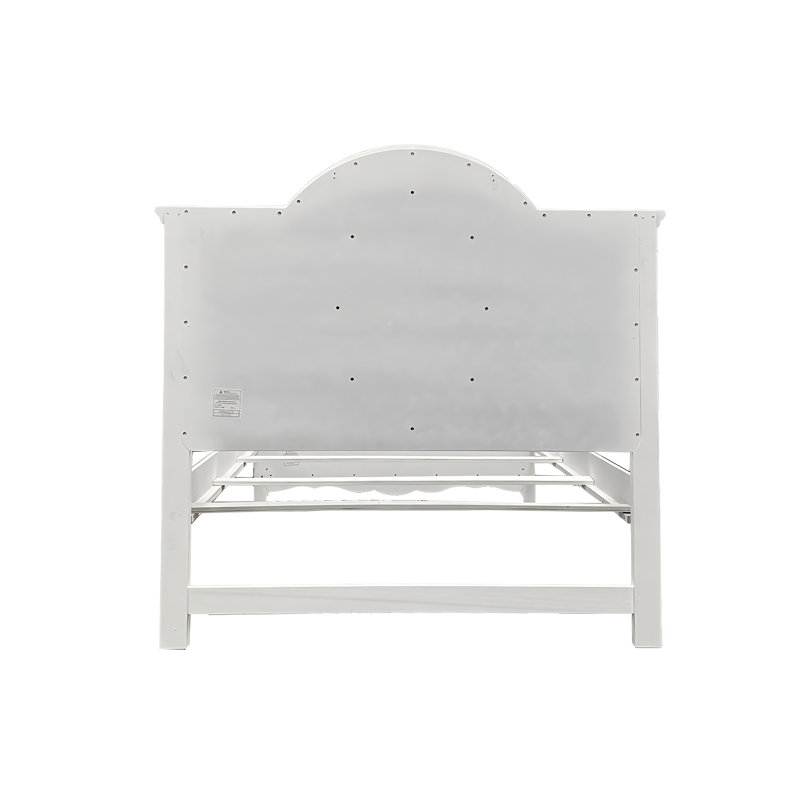 White Floral Twin Panel Bed