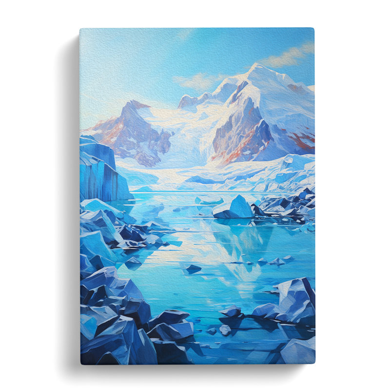 Glacier Action Painting Art No.2 - No Frame Print, 76cm H x 50cm W x 3cm D