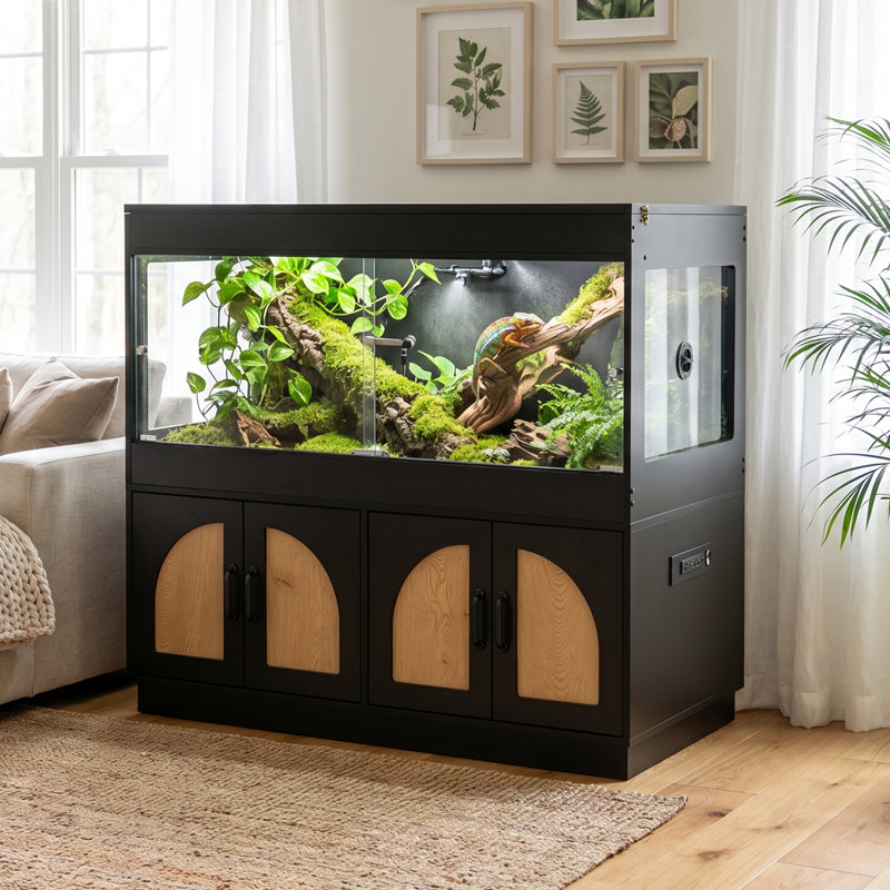 Terrarium 120 gallons avec support et armoire de rangement pour reptiles