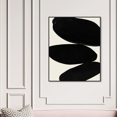 «Beige and Black Abstract Modern» par Oliver Gal, reproduction sur toile flottante