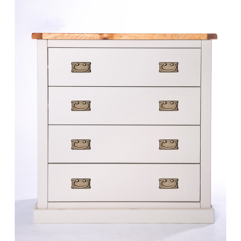 Epp 90 cm W Chest of 4 Drawers, Grey/White