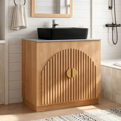 30" Single Bathroom Vanity With Stone Countertop And Sink