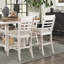 Ensemble de 2 chaises à hauteur de comptoir au fini blanc antique antique
