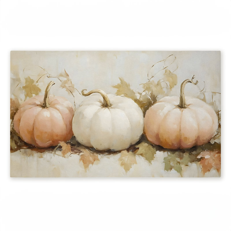 Tapis de porte d'extérieur Classic Pumpkin Trio, par Creative Studio, 18 po x 30 po