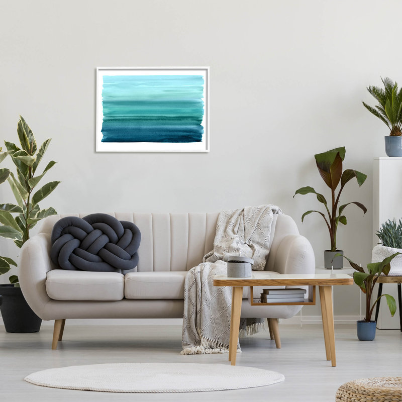 «Turquoise Gradient Shape», estampe numérique par Allie Corbin, H 24 po x l 30 po x P 1,5 po