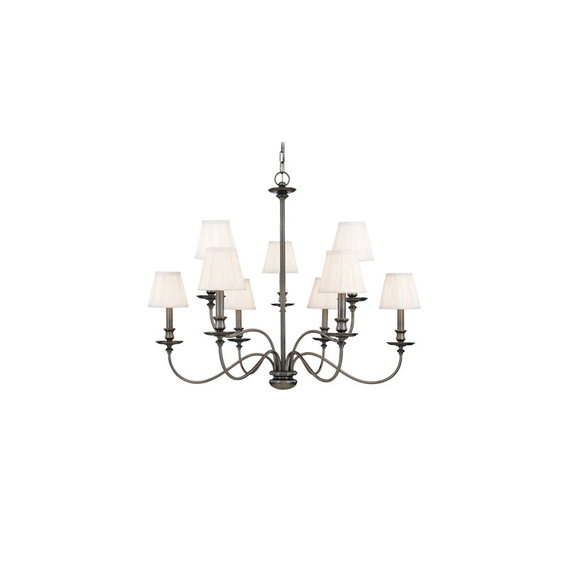 Menlo Park 9 - Light Chandelier, Aged Brass