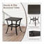 Ensemble de conversation pivotant extérieur gris en métal avec table d'appoint carrée - 2 fauteuils