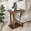 Table d'appoint rustique en forme de C