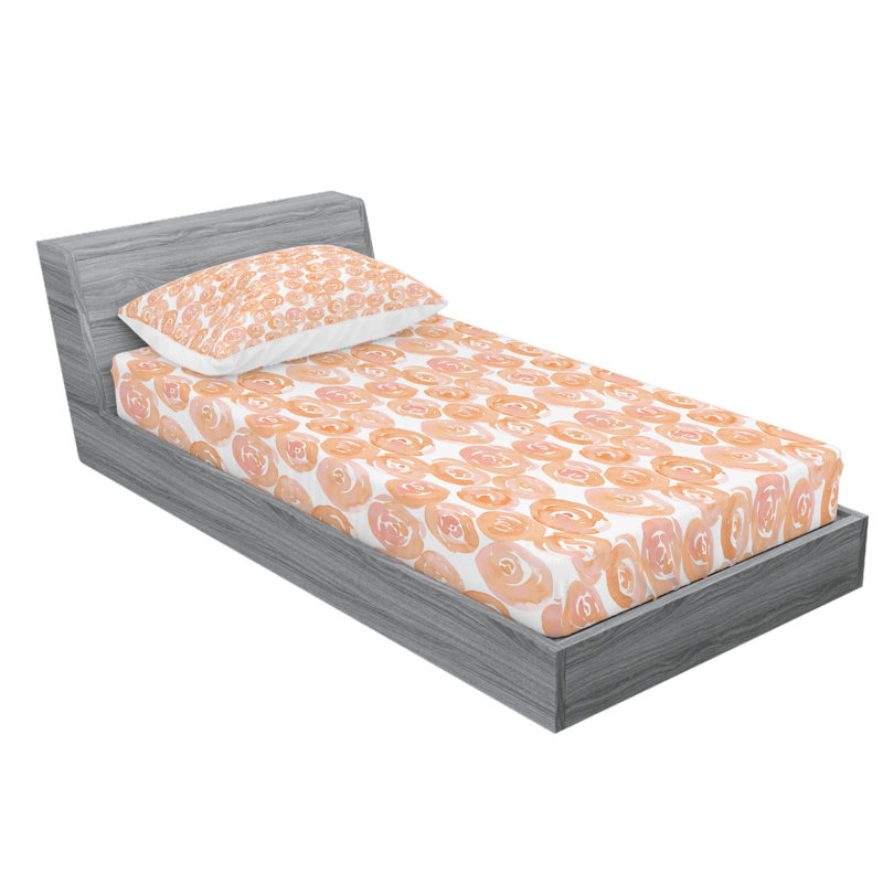 Microfiber Floral Sheet Set, Twin XL Sheet Set with Fitted Sheet