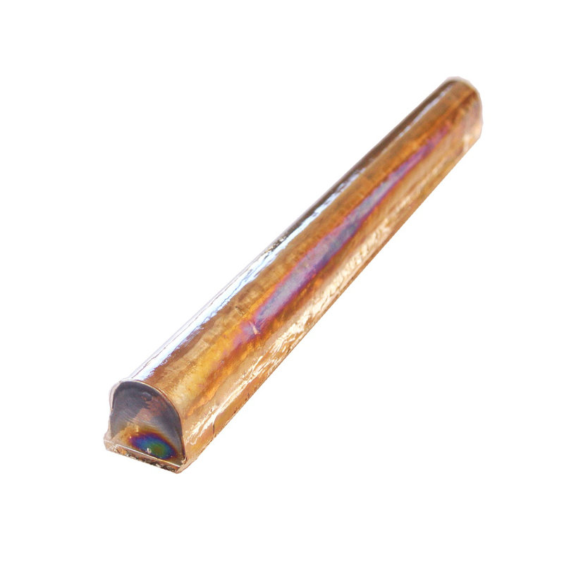 Atmosphere 0.75 in. x 8 in. Iridescent Recycled Glass Handmade Trim Decorative Wall & Pool Tile
