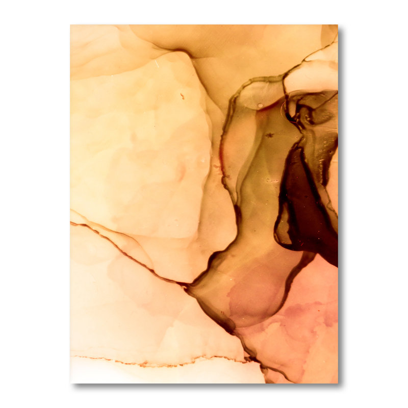 Art liquide sur fond jaune et orange, H 20 po x l 12 po x P 1 po, Toile tendue