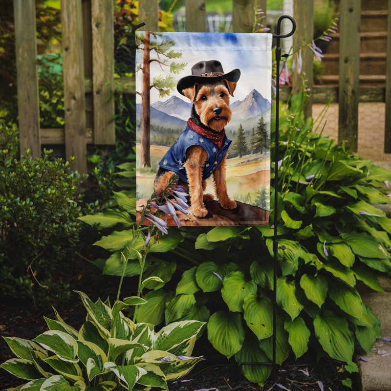 Drapeau Cowboy Welcome Garden, Terrier gallois