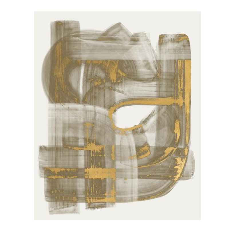 Stroke Layering In Gold IV Painting by Guseul Park, 30" H x 24" W x 1.5" D, Gilded Gold